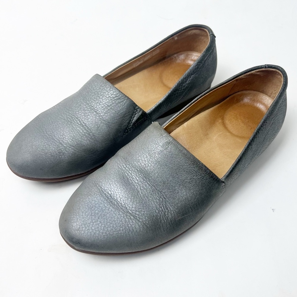 Dansko Larissa Slip On Flats Shoes Pewter Leather Comfort 6 36 Gray Grey